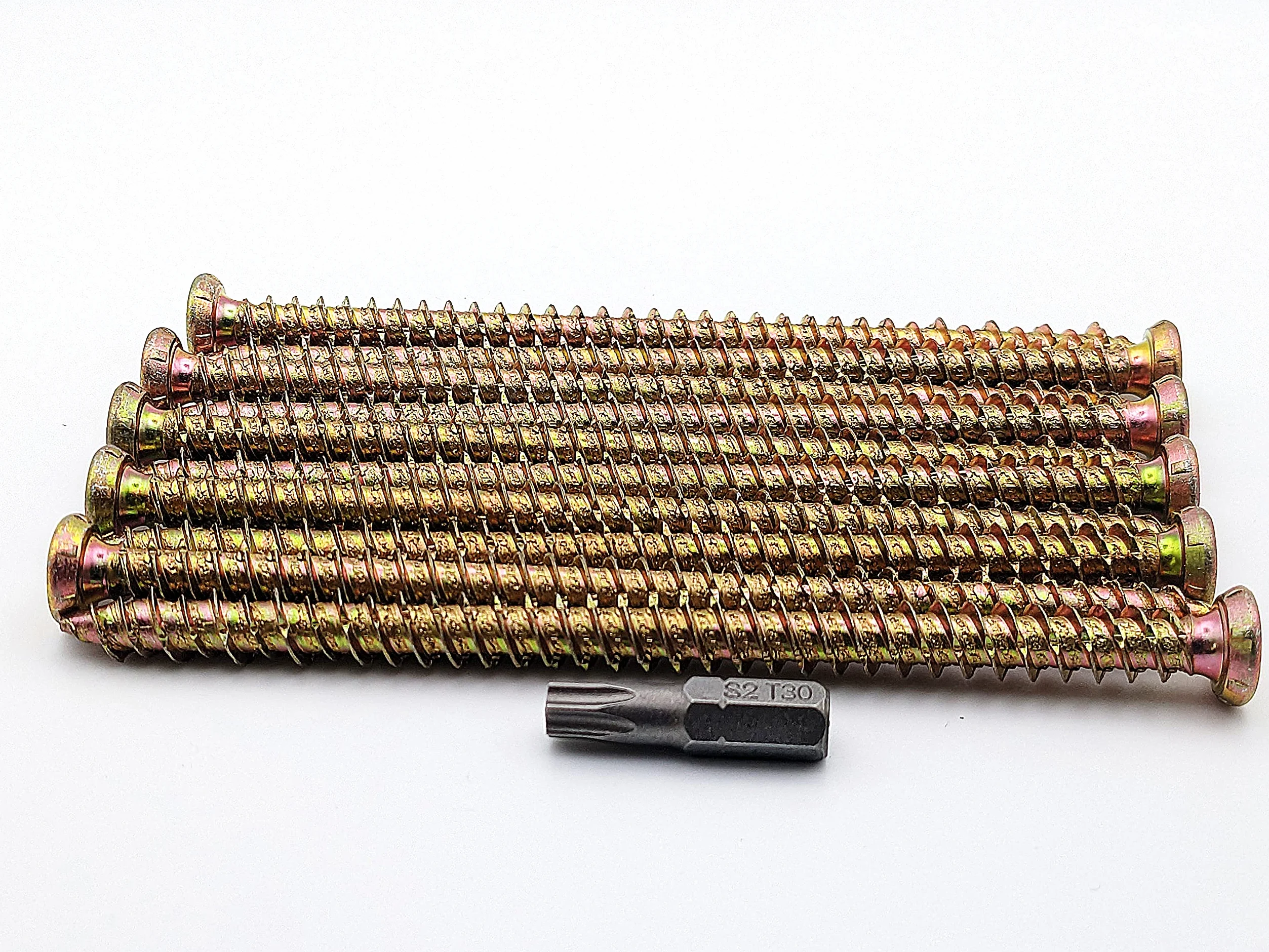 AF4F Lot de 20 vis de fixation pour cadre en béton, 202 x 7,5 mm, fenêtre, porte, menuiserie générale avec Torx 30 Bit gratuit (20 pièces)