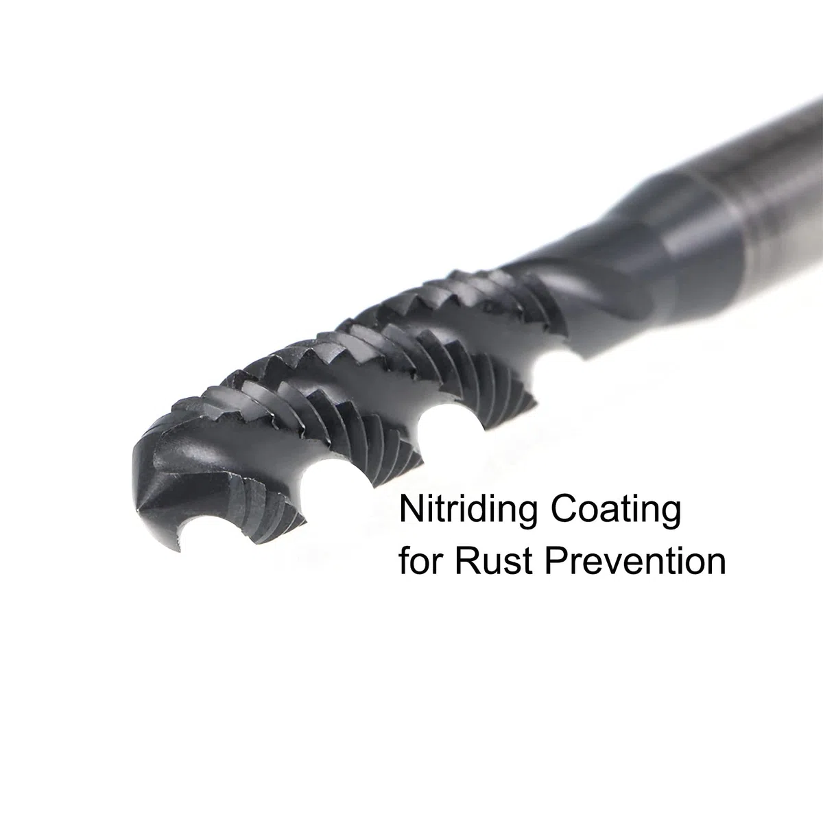 sourcing map Lot de 2 tarauds à goujure hélicoïdale M6 x 1,0, filetage métrique en acier rapide, revêtement nitruré, tige ronde avec extrémité carrée, tolérance H2