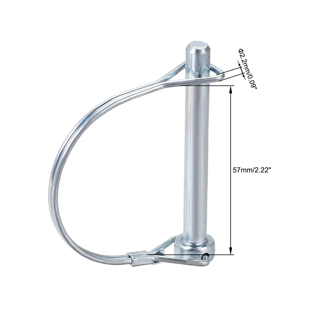 sourcing map Goupille Verrouillage Arbre 8mm x 72mm Goupille Attelage pour Remorques Agricoles Chariots Pelouse à Arch Rond 5Pcs