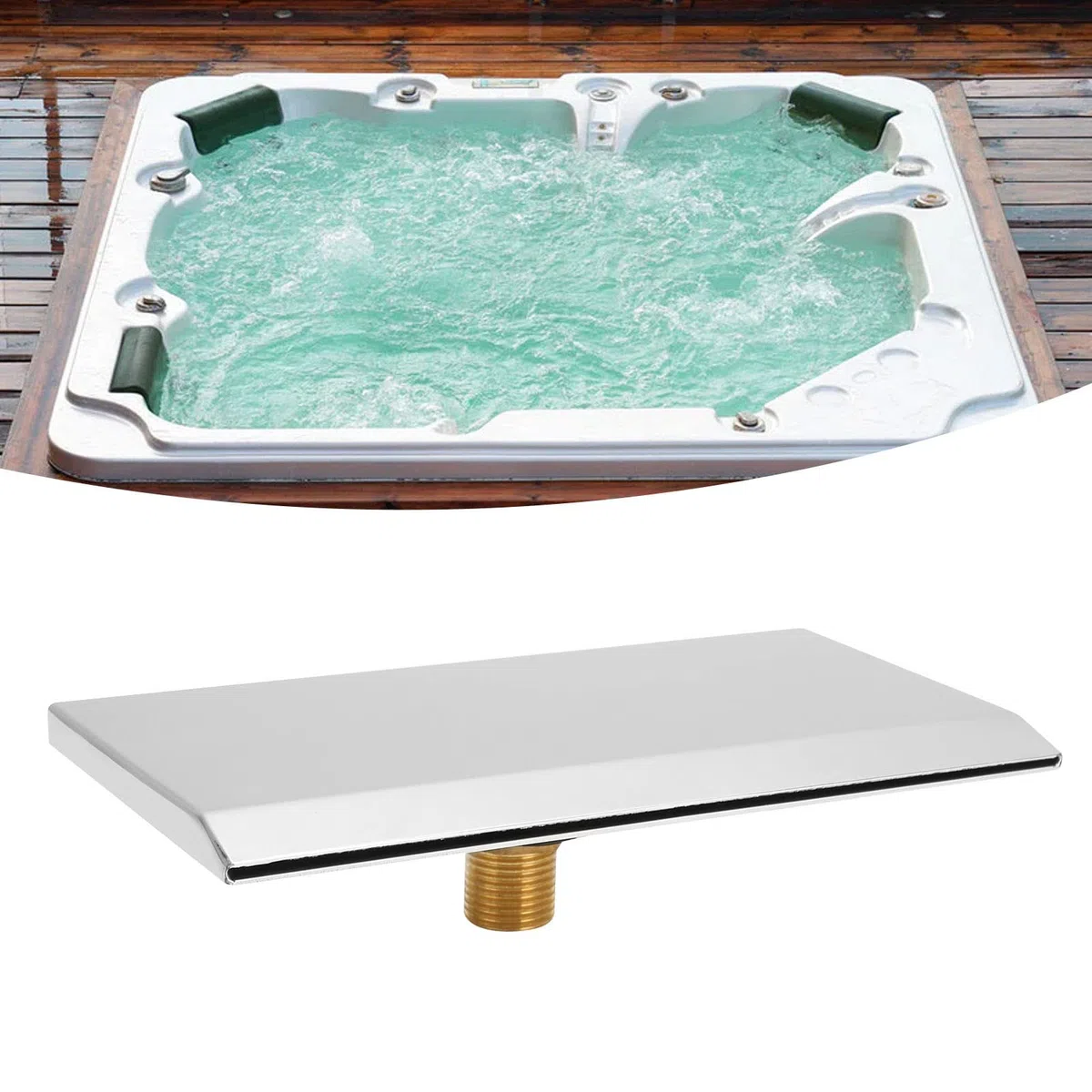 Bec de Baignoire Cascade, Externe Bassin Cascade Cascade Fontaine de Piscine en Acier Inoxydable, Bec de Baignoire Mural Robinet de Buse pour SPA, Piscine