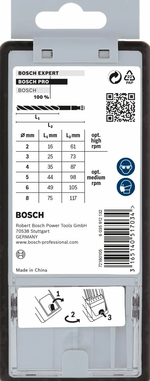 Bosch Accessories 2607019923 Assortiment de mèches à bois à queue six pans Ø 2/3/3/4/5/6/8 mm Argent