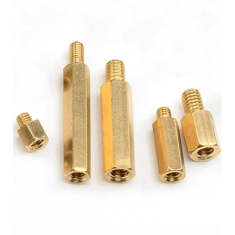 50 Pièces M5 Entretoise en laiton Vis Extrémité unique Mâle Femelle Fileté Hex Standoffs PCB Carte mère Hexagonal Pilier Assortiment Kit