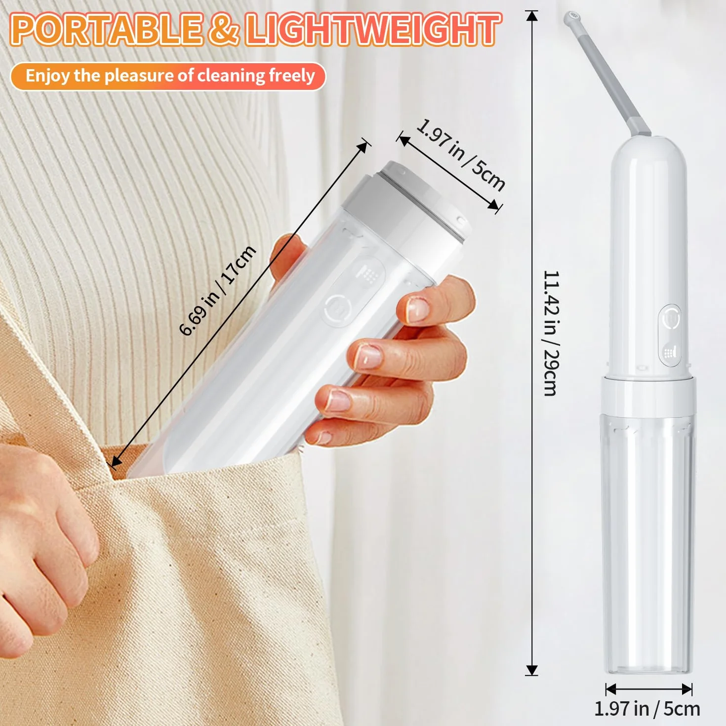 Bidet de voyage portable rechargeable 180ML, pulvérisateur électrique de bidet étanche IPX7 avec 3 modes de pulvérisation pour l'hygiène personnelle, le nettoyage et les soins postnatals apaisants
