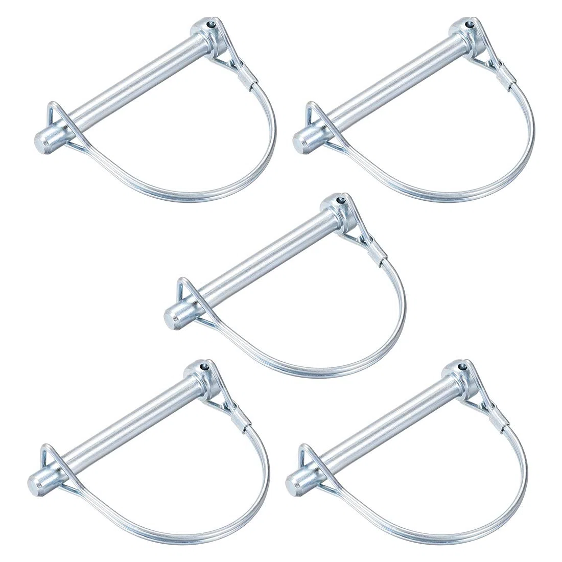 sourcing map Goupille Verrouillage Arbre 8mm x 72mm Goupille Attelage pour Remorques Agricoles Chariots Pelouse à Arch Rond 5Pcs
