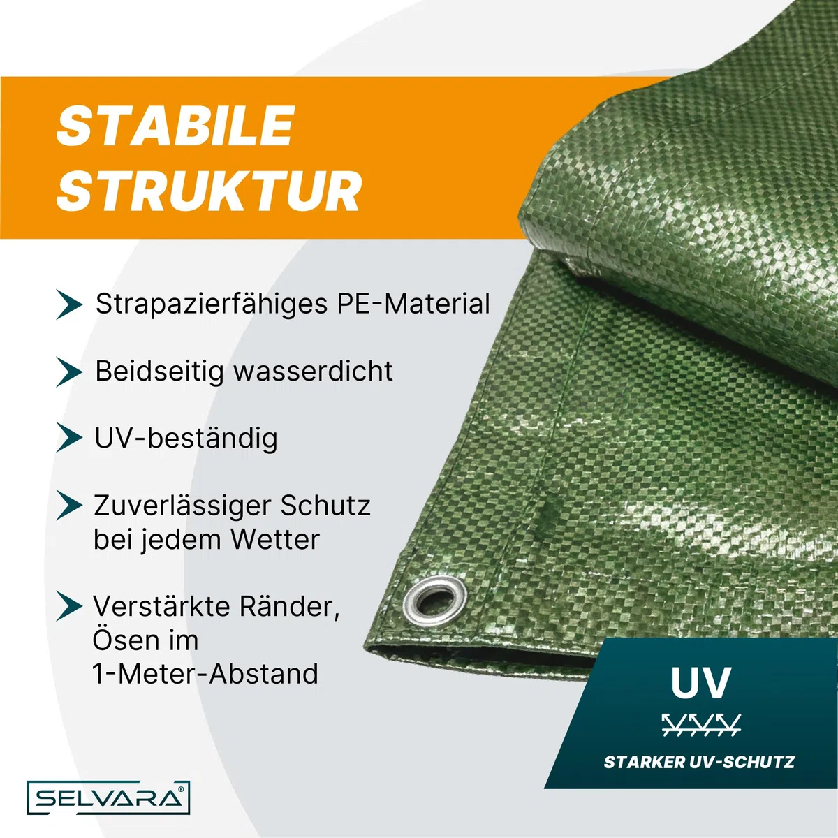 Bâche de Protection extérieure 140g/m² | Bâche Premium Line 4m x 4m | Bâches Multiusage Blanches | Anti-déchirure et Protection UV | Bâches en polyéthylène avec œillets I Large Choix de Tailles