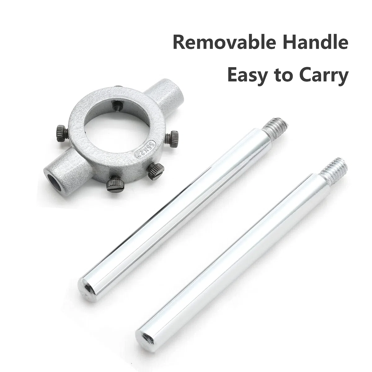 Clé à poignée ronde de 55 mm, support de poignée de clé à matrice réglable, poignée de support de matrice à filetage robuste (métrique, M22-M26)