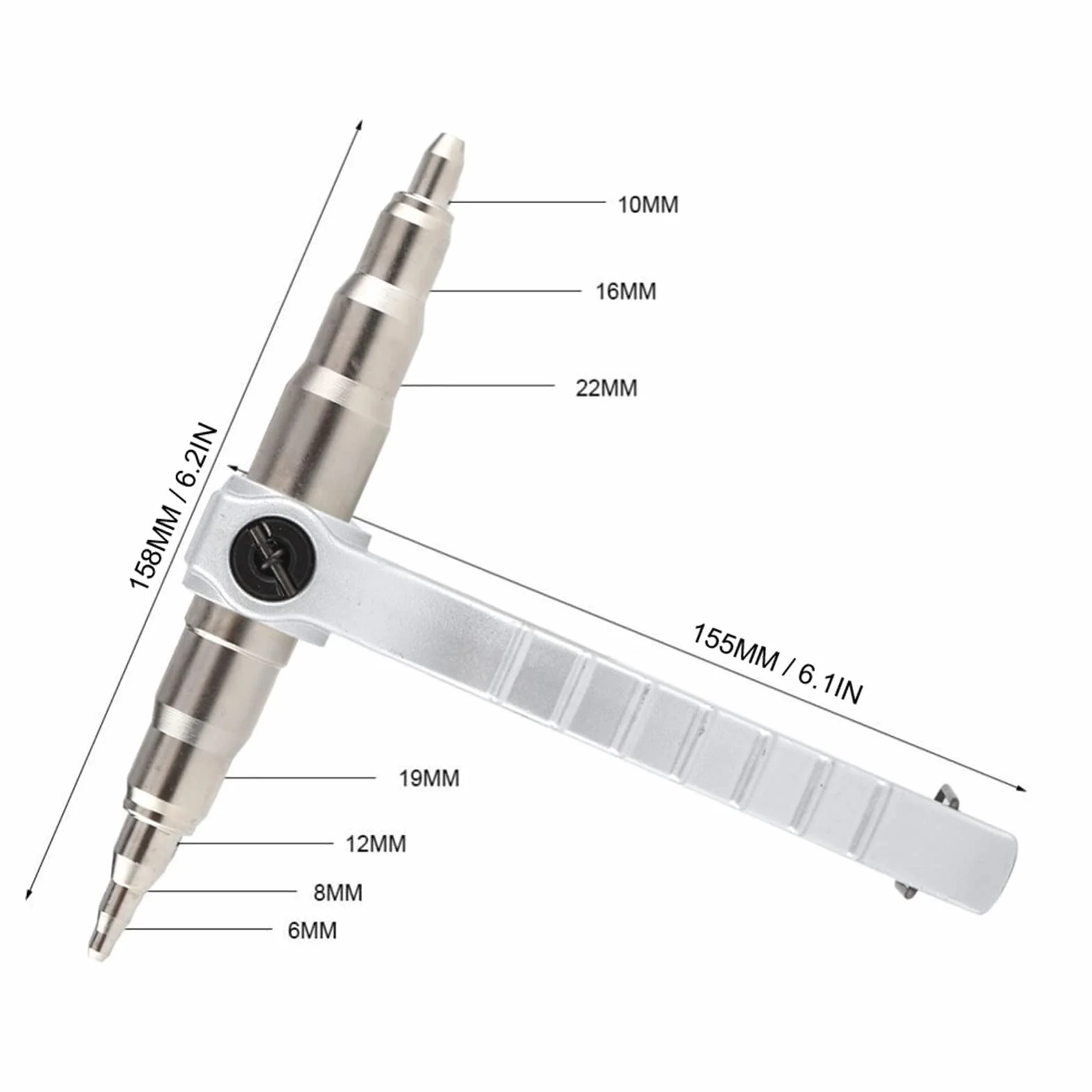 Stainless Steel Manual Copper Tube Expander, Air Conditioner Maintain Repair Hand Expanding Tool, Conditionneur d'outil d'emboutissage de Manuel pour Réparation de Climatiseur 6-22 mm