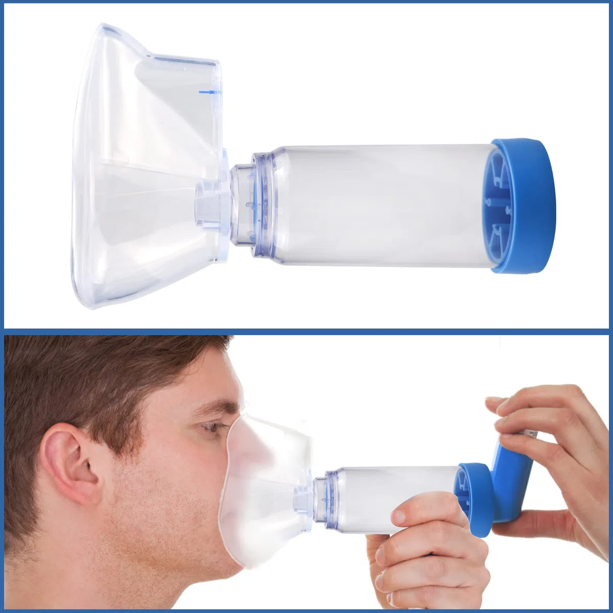 Chamber Plus Flow-Vu antistatique avec masque pour adulte grand (Blue)