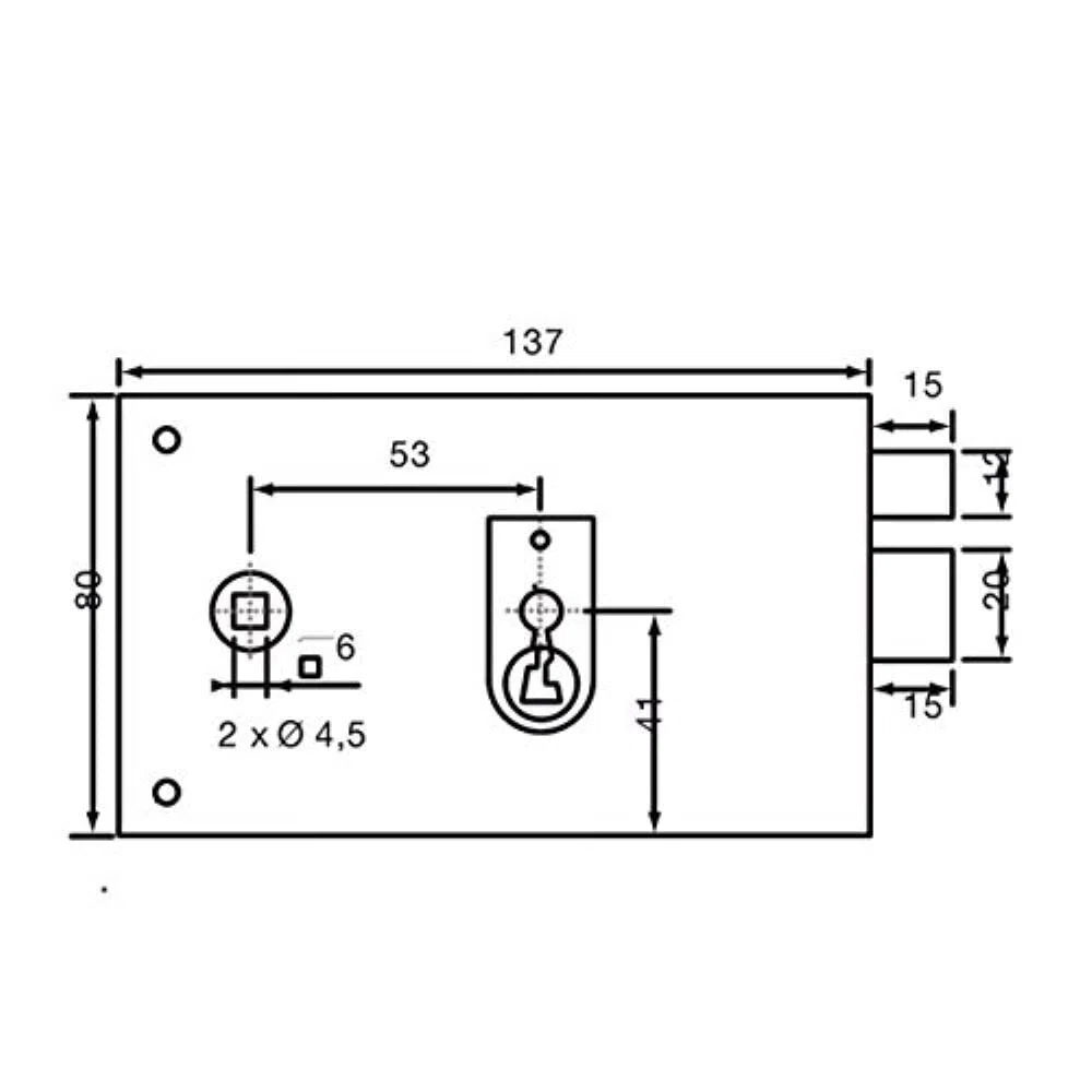 Yale Serrure en applique horizontale à fouillot Droite - YAH36D - Kaki, 2 Clés fournies, Axe à 55 mm, Carré de 6 mm, Version Droite - pour Porte intérieure de communication