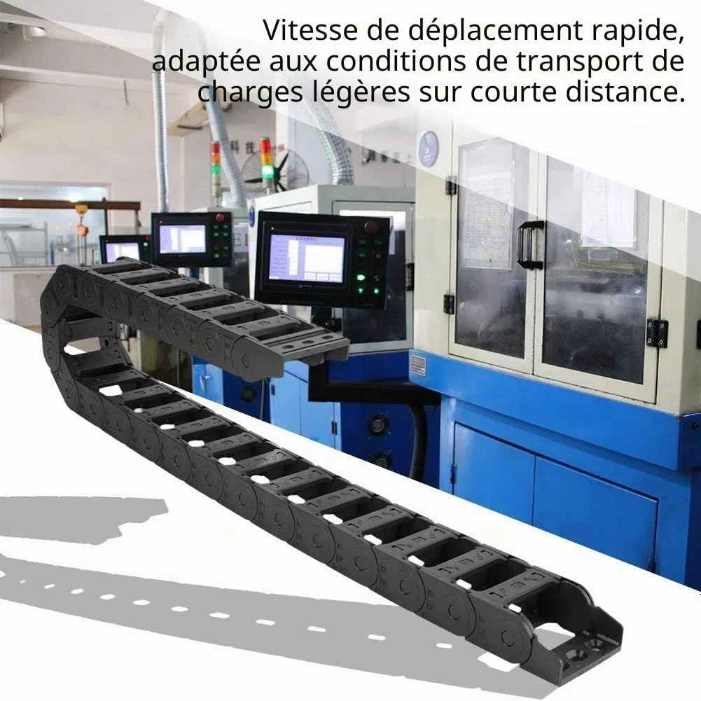 Chaîne porte Câbles, 100 cm 25 x 57 mm Nylon chaine plastique Pour l'Imprimante 3D, ouverte des deux côtés, chaîne de traînée, Transporteur pour 3D Imprimante CNC Routeur Machine