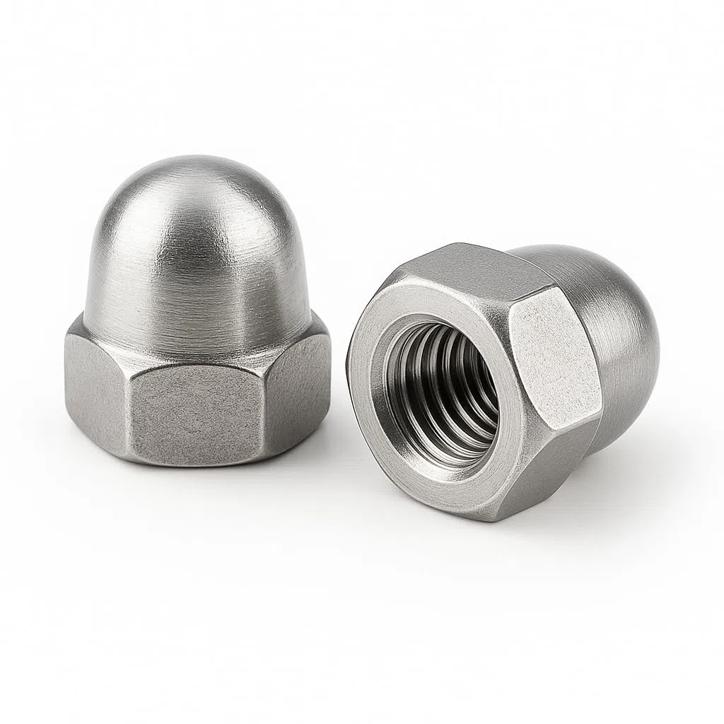 Écrous borgnes haute forme DIN 1587 en acier inoxydable M10-50 pièces A2 V2A hexagonaux pour vis, rondelles et tiges filetées (50, M10)