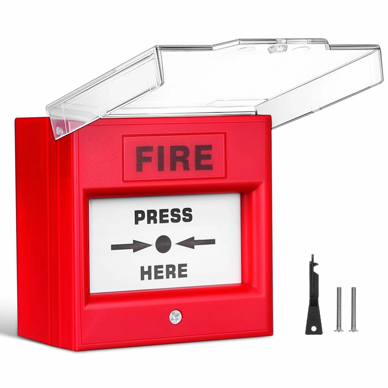UKCOCO Bouton Alarme Incendie Verre avec Déverrouillage Manuel Urgence Contrôleur Électrique pour Maison Bureau et Publics Conçu pour Activation Rapide