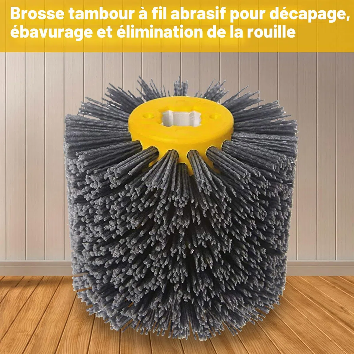 Brosse Nylon Abrasifs 320 Grain, 120x100mm Brosse de Meulage pour Nettoyer/Dérouiller/Dégriser/ébavurer Compatible avec Rénovateur Exterieur - Gris