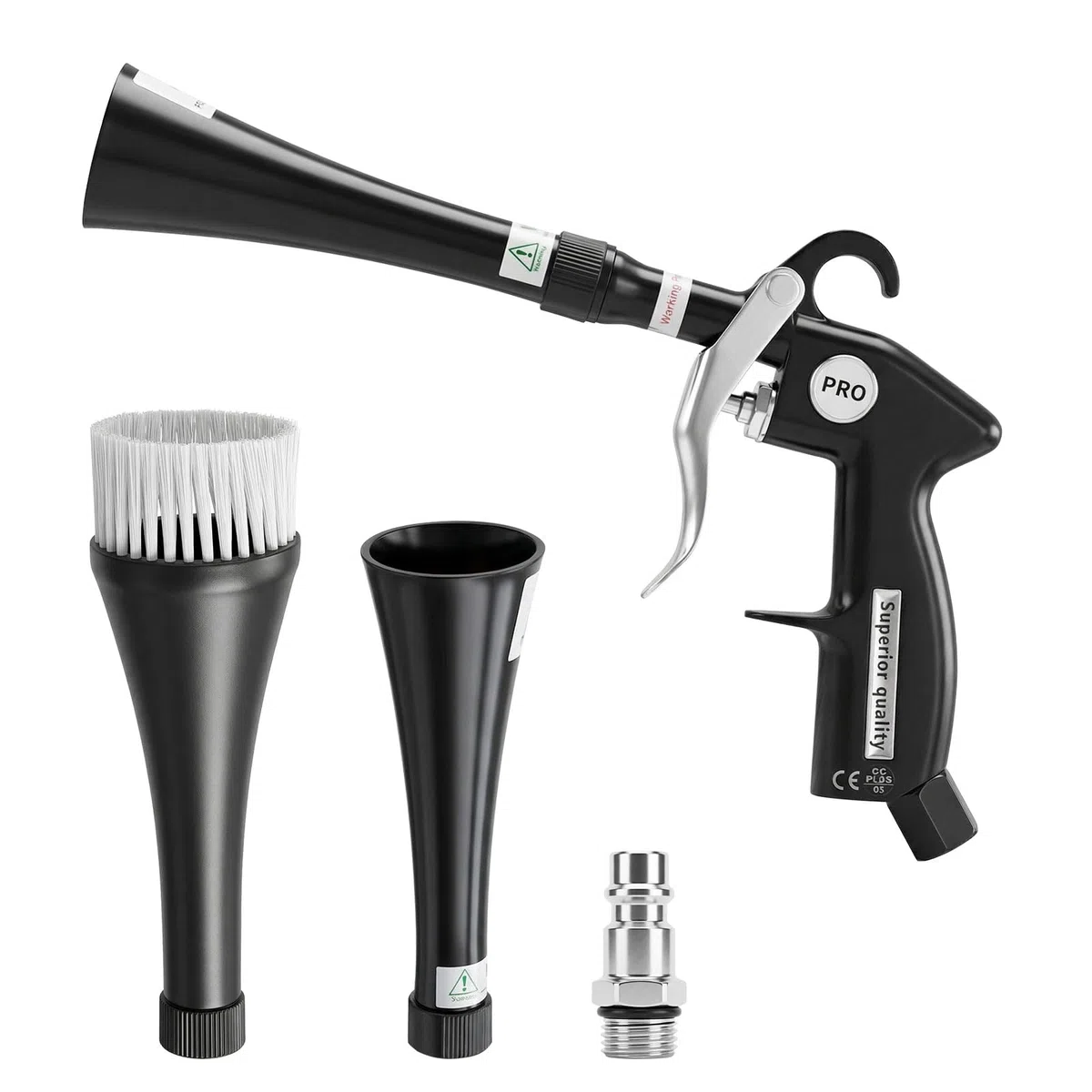 Pistolet de Nettoyage à Air Comprimé pour Voiture, Pistolet de Soufflage à Sec Haute Pression avec Buse Rotative, Nettoyage Intérieur Rapide pour Sièges, Tableau de Bord et Zones Difficiles