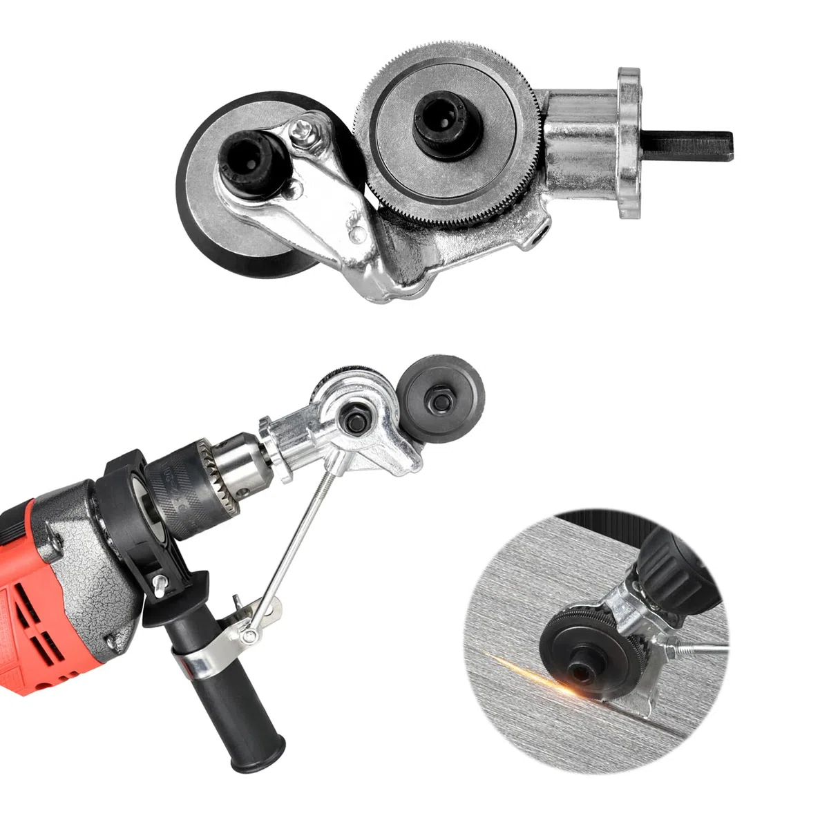Grignoteuse de tôle,Coupeur de plaque de perceuse électrique, accessoire de perceuse de grignoteuse en métal avec adaptateur pour couper des plaques de métal (Universal)