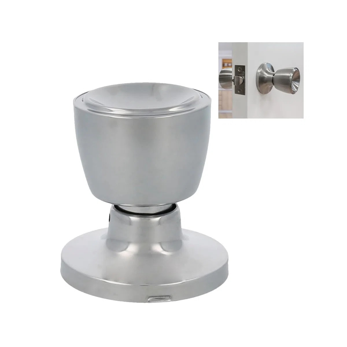 Amig - Jeu de boutons de passage avec poignée de chaque côté - idéal pour portes de passe intérieures - laiton - argent - type coupé - serrure d'entrée 60/70 mm