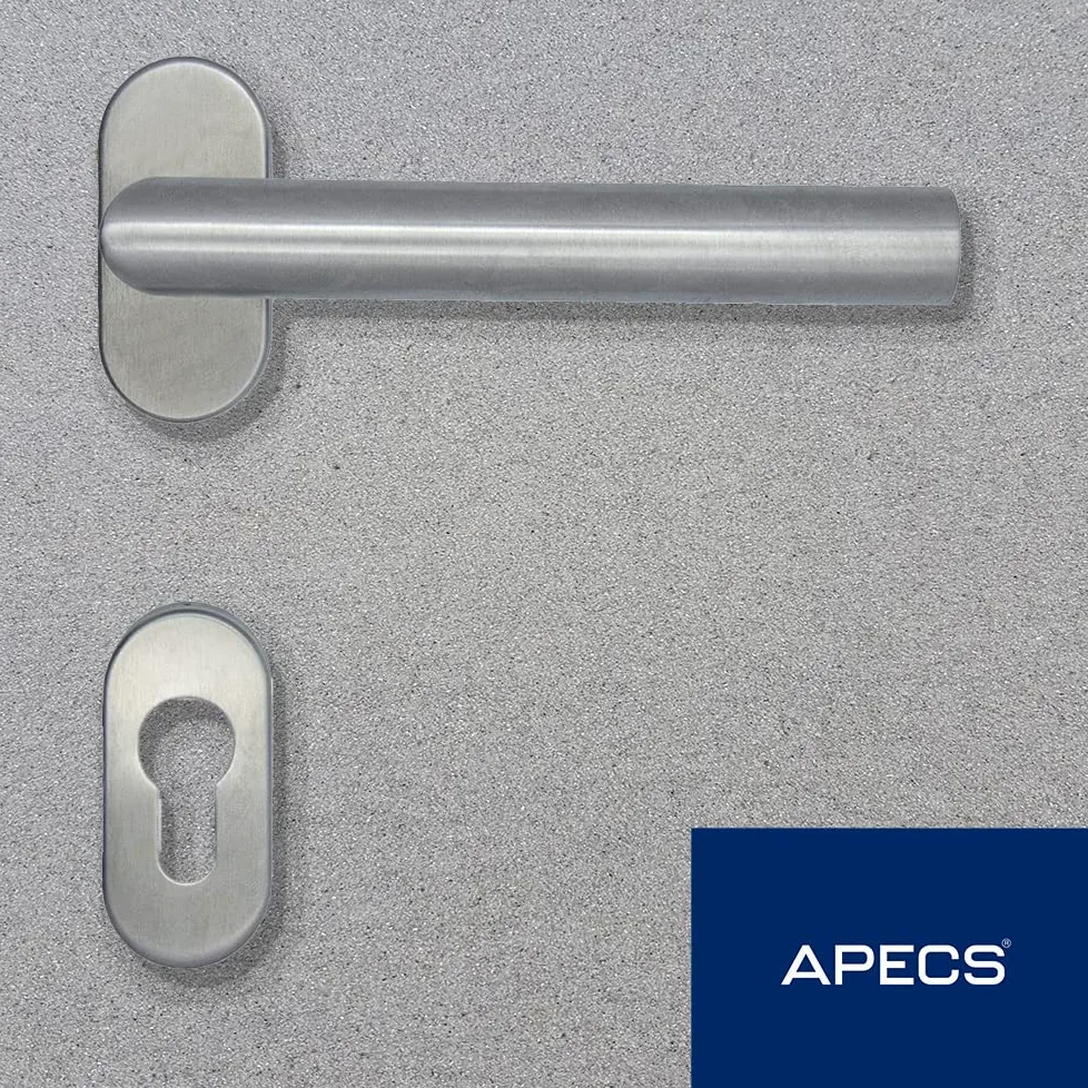 APECS Poignée de porte ovale en acier inoxydable pour porte d’entrée et portes intérieures, modèle L H-0904