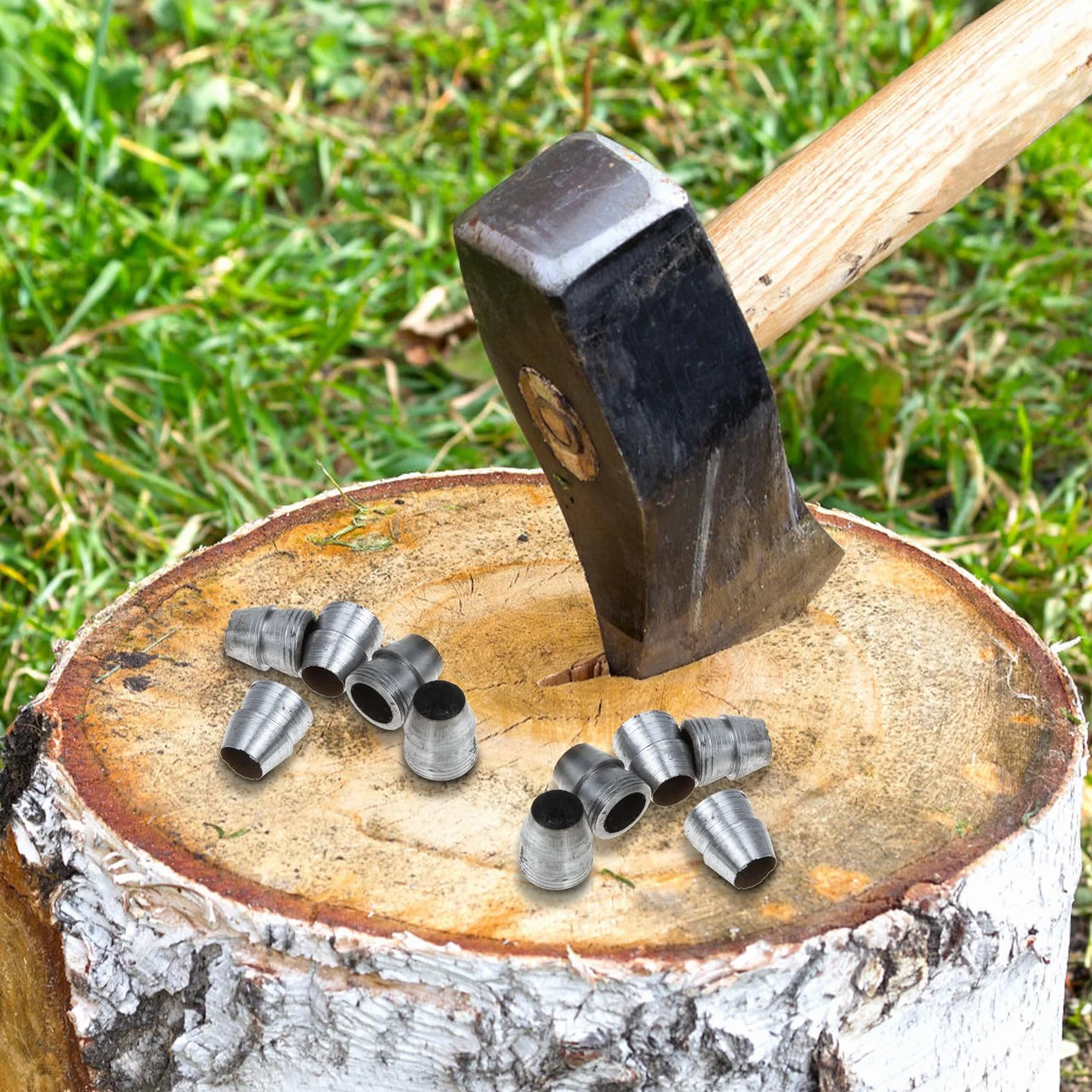 ULTECHNOVO Accessoires Robustes Prévention du Desserrage du Manche 25 Pièces Coins Ronds en Fer Argenté et Déplacement à 360 Degrés pour Marteau pour Outils de Jardin