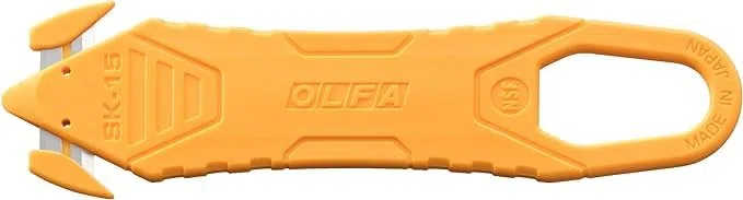 Olfa SK-15/10 Lot de 10 coupe-lames dissimulées avec lame en acier inoxydable et embouts de protection pour couper des matériaux épais, cartons, tapis et feuilles de caoutchouc pour gauchers et