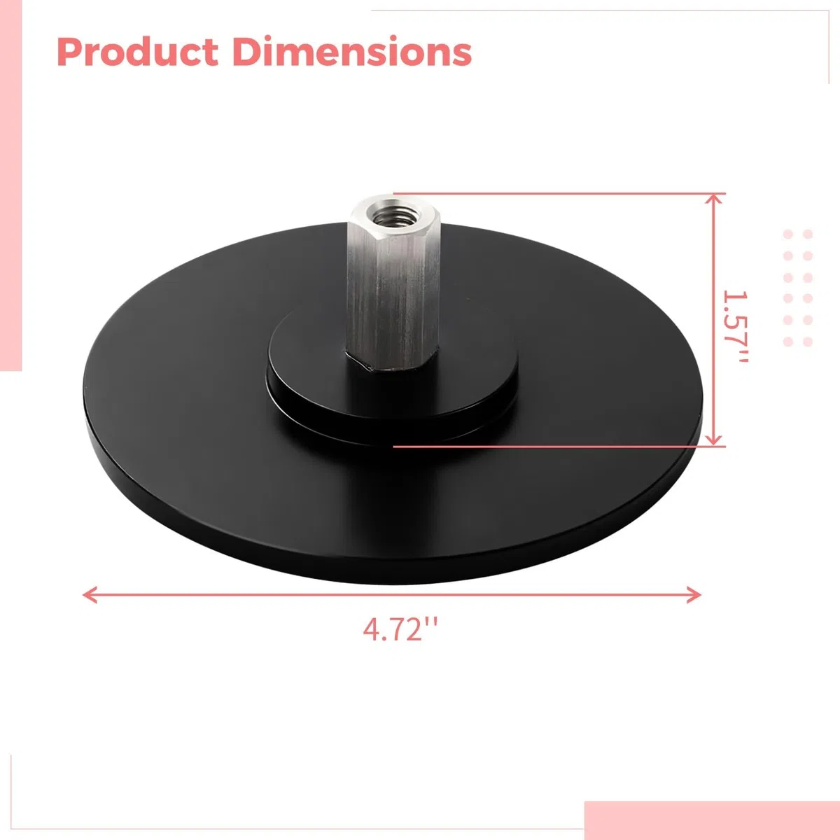 Adaptateur de base à ventouse – 11,9 cm avec vis M8 pour fixations Vac-U-Lock