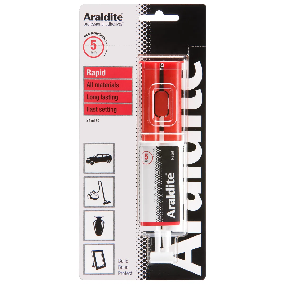 Araldite | 2-Part Steel Epoxy Resin Glue Strong | Fast Setting Metal to Metal Glue. Usable for Ceramic, Wood and Glass Glue For Durable Bonding & Repairs 15ml