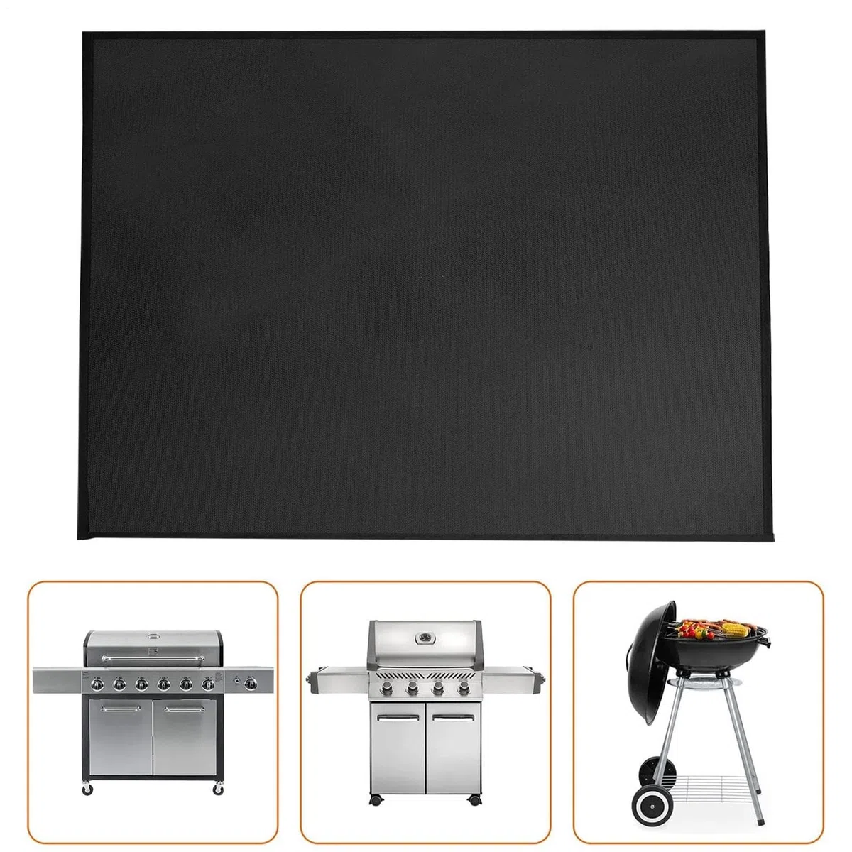 Tapis De Sol Pour Barbecue - Protection Ignifuge Pour Planchas,Tapis Portable Antidérapant Résistant à la Chaleur pour Barbecue, Fêtes en Extérieur et Terrasse - Nettoyage Facile et