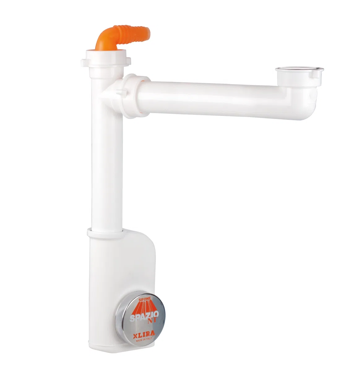 Siphon Lira Space 1 NT inspectable pour éviers de cuisine avec 1 baignoire blanc