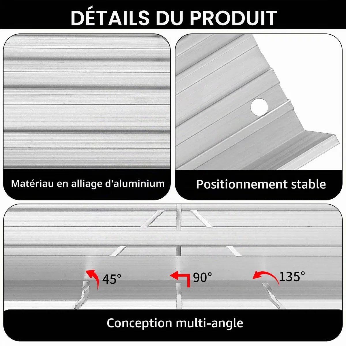 Petite boîte à onglets en métal argenté de 13 cm - Construction en aluminium et en acier - Pour bricoleur, menuisier