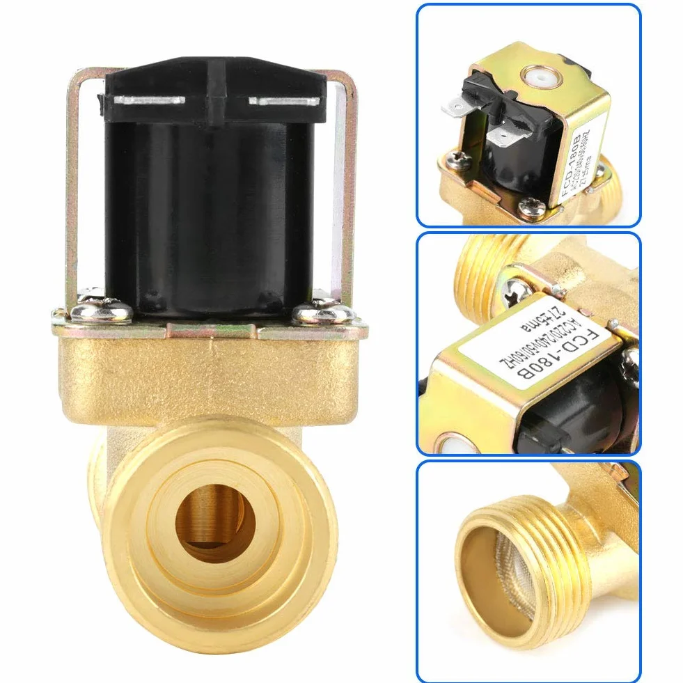 Electrovanne Électrique Vanne Électromagnétique G3 4 2 Voies N C AC 220 240V Normalement Fermé Entrée Eau Systèmes Hydrauliques