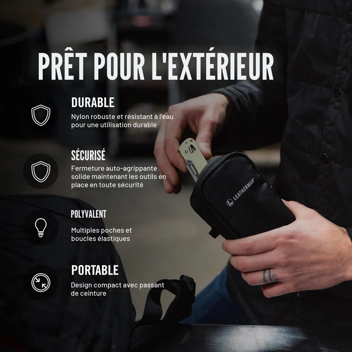 Leatherman Tool Pouch - Pochette de Transport Polyvalente pour les Outils Multifonction, Noir