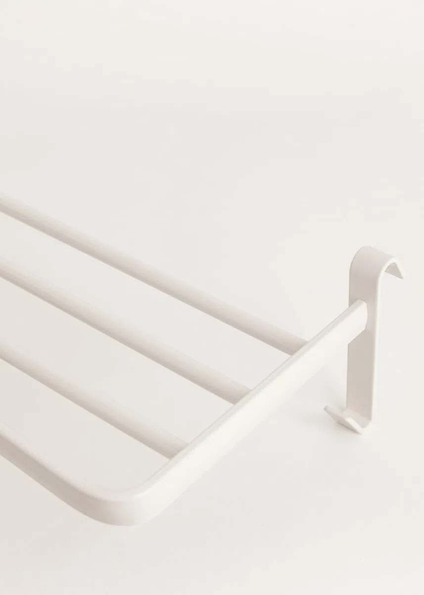 CREATE/Etagère avec Crochets et 3 Barres pour Porte-Serviettes Blanc/Etagère supplémentaire, Permet de Suspendre Les Serviettes, 46x23x2 cm