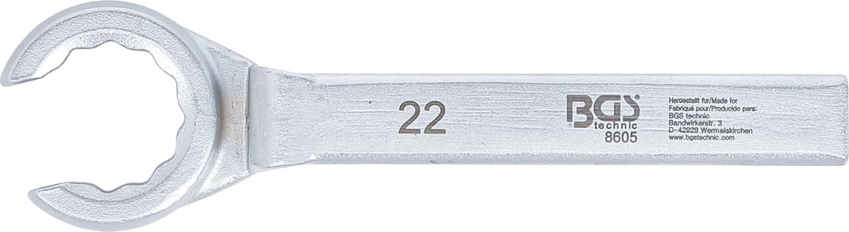 BGS 8605 | Clé à œil spéciale pour sondes Lambda, ouverte | 22 mm