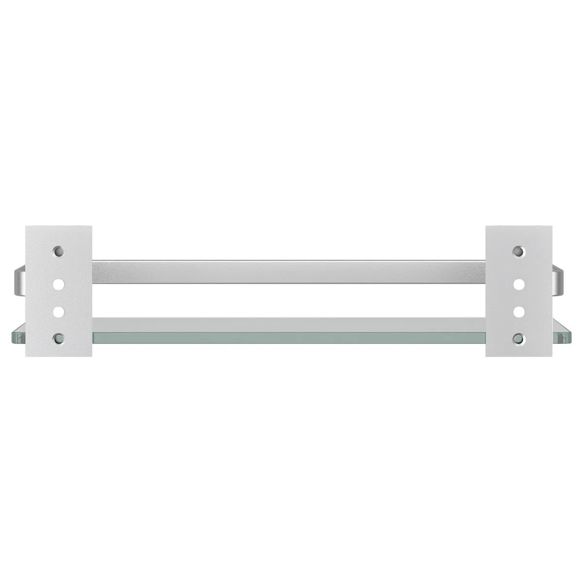 Danpoo Étagère Murale en Verre Tablette Salle de Bain,étagères murales en Verre trempé de 6 mm d'épaisseur pour Salle de Bain avec Support en Aluminium, Organiseur de shampooing, argenté