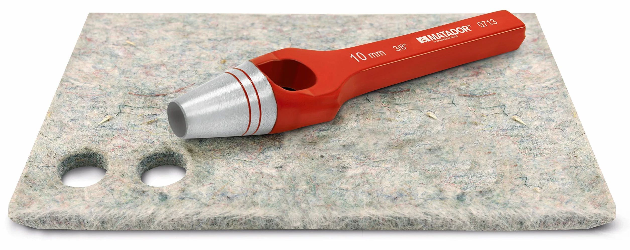 MATADOR Poinçon DIN 7200 A 0713 0220–22 mm en Métal Rouge, Corps forgé, Tranchant renforcé 47–52 hRC, Forme DIN 72, C C 35/45/rouge laqué, 22 millimètres, Manuel