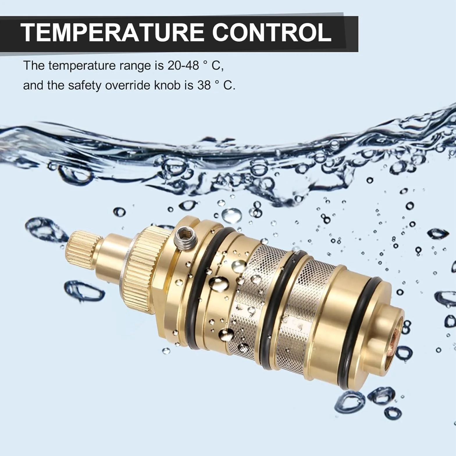 Cartouche thermostatique de rechange en laiton, kit de réparation pour mitigeur de douche, pour régler la température de l'eau dans la salle de bain
