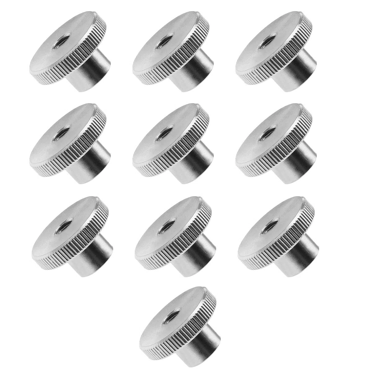 10x DIN466 M6 Écrous Moletés à Main en 304 Acier Inoxydable Ronde Boutons Poignée Filetés Femelle