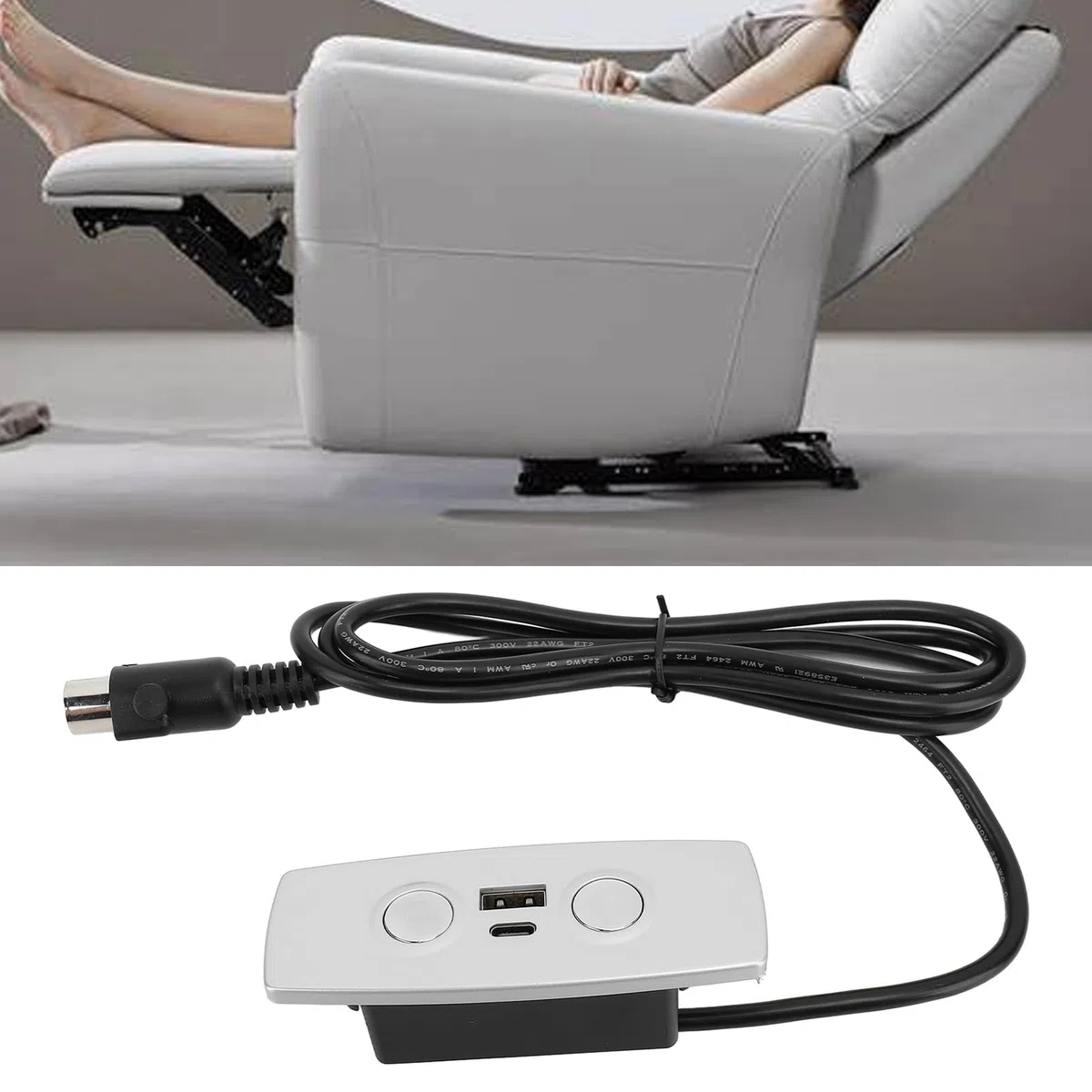 Contrôleur Inclinable USB Effortl avec Interface à 2 Bouton à 5 Broches pour la Relaxation du canapé électrique