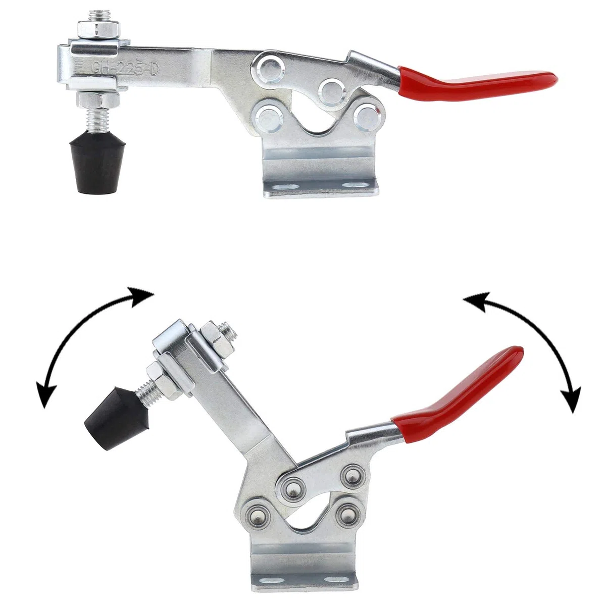 5pcs GH-225-D Barre Horizontale Bascule Clamp Kit de Libération Rapide Poignée Outil en Métal Tenant 230KG Capacité Frock Pince Machine Opération de Soudage