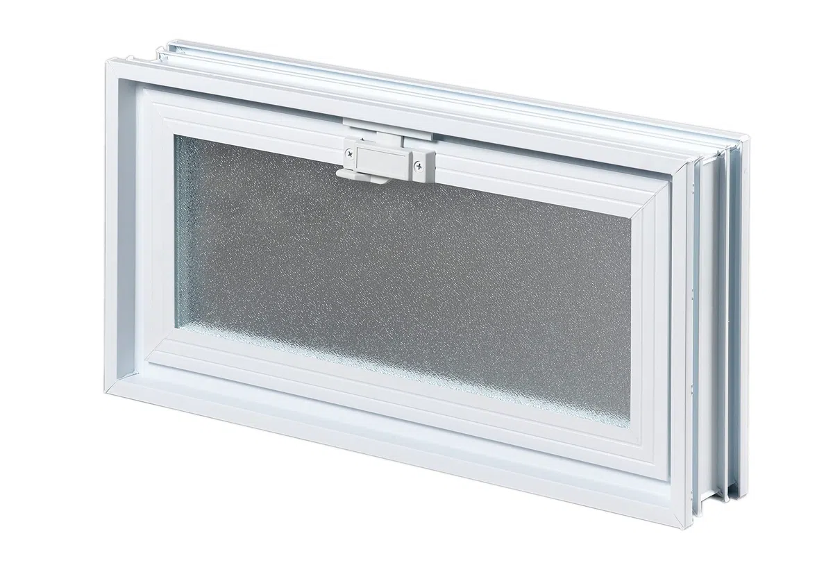 Fenêtre d’aération à insérer dans un mur en briques de verre ou en maçonnerie | Dimensions 48,4X24X8 cm | Unité de vente 1 fenêtre