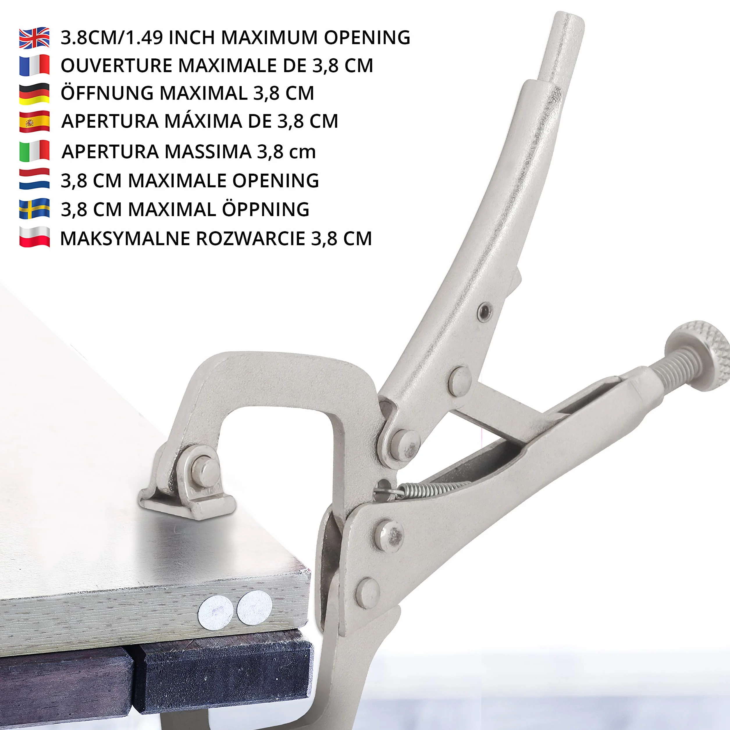Kurtzy 13,3 cm Pince de Serrage C en Métal avec Vis Réglable et Plaques Pivotantes (Lot de 4) - Pince Etau Utilisation Facile et Rapide pour les Surfaces Inégales, Angles, Artisanat et Loisirs