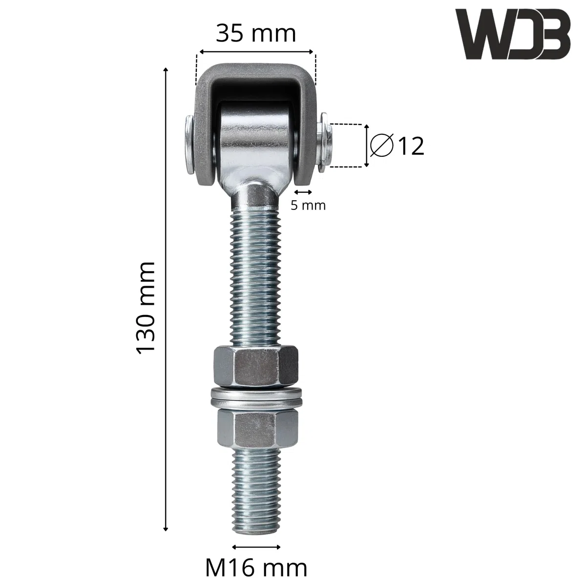 WDB - Charnière de portail réglable galvanisée - Charnières pour portail de jardin - Charnières à charge lourde - Installation de portail - Charnières de portail suspendues - Lot de 2 charnières de