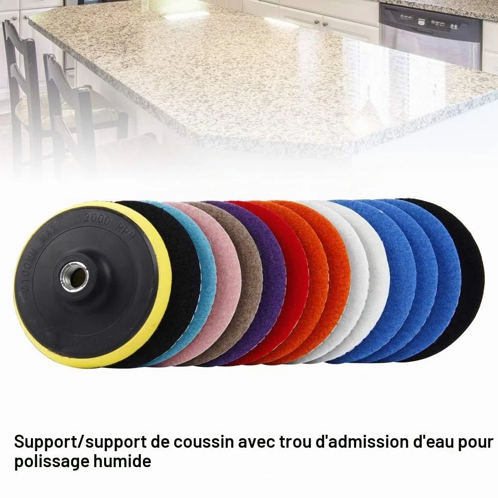Diamant disques de polissage,Humide/Sec ,4 pouces Diamant Polishing Tampon abrasif pour granit marbre béton sol pierre Pour Meule d'angle