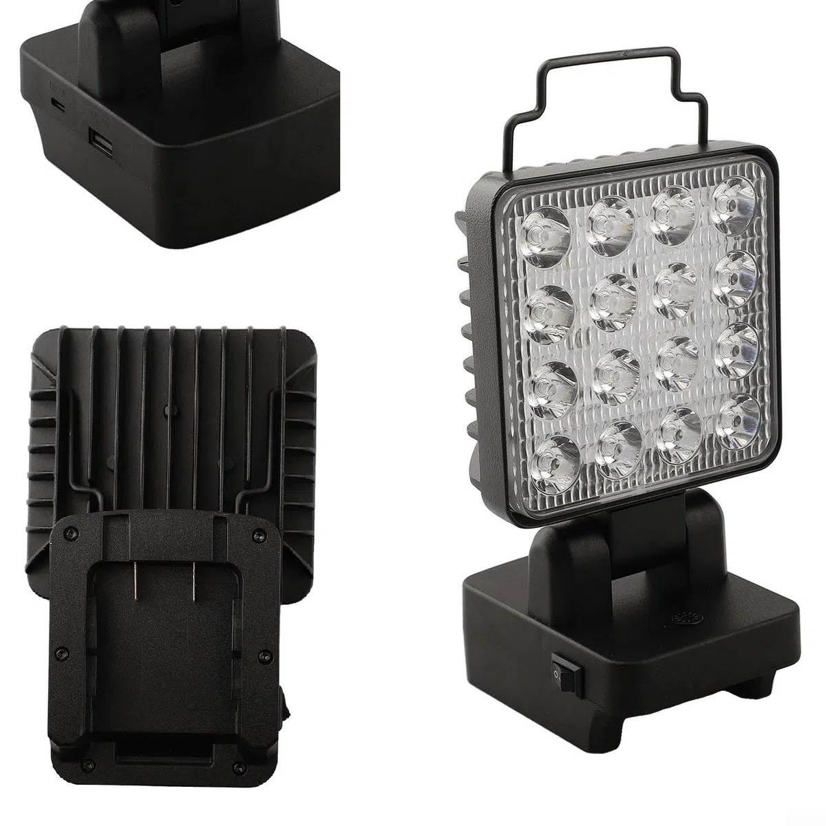 Lampe de poche LED sans fil pour batterie 18 V 20 V BL1518 BL2018 PCC680L FMC680L Tête réglable à 90 degrés 1200 lm pour camping atelier
