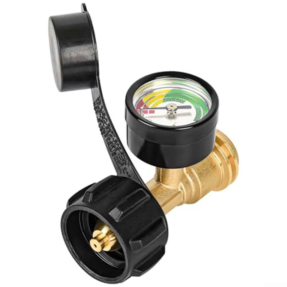 Indicateur de niveau de réservoir de propane avec détecteur de fuite, connecteur de bouteille de gaz en laiton pour barbecue, chauffage de camping-car, compatible de type 1, affichage clair