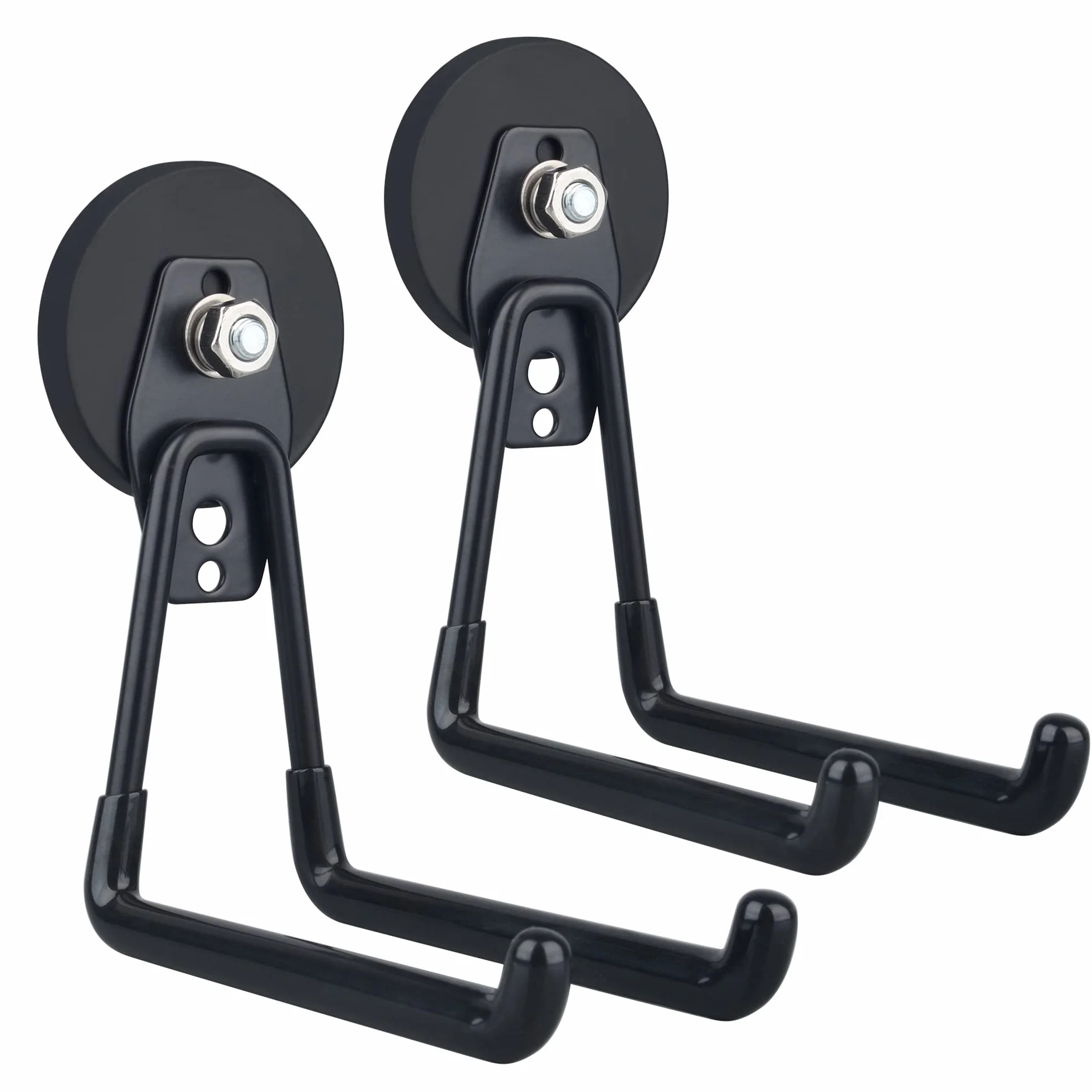 MUTUACTOR Lot de 2 grands crochets de garage magnétiques robustes - Fixation magnétique - Pour garage - Outils de jardin, tuyau, boîte à outils, planche en acier, atelier