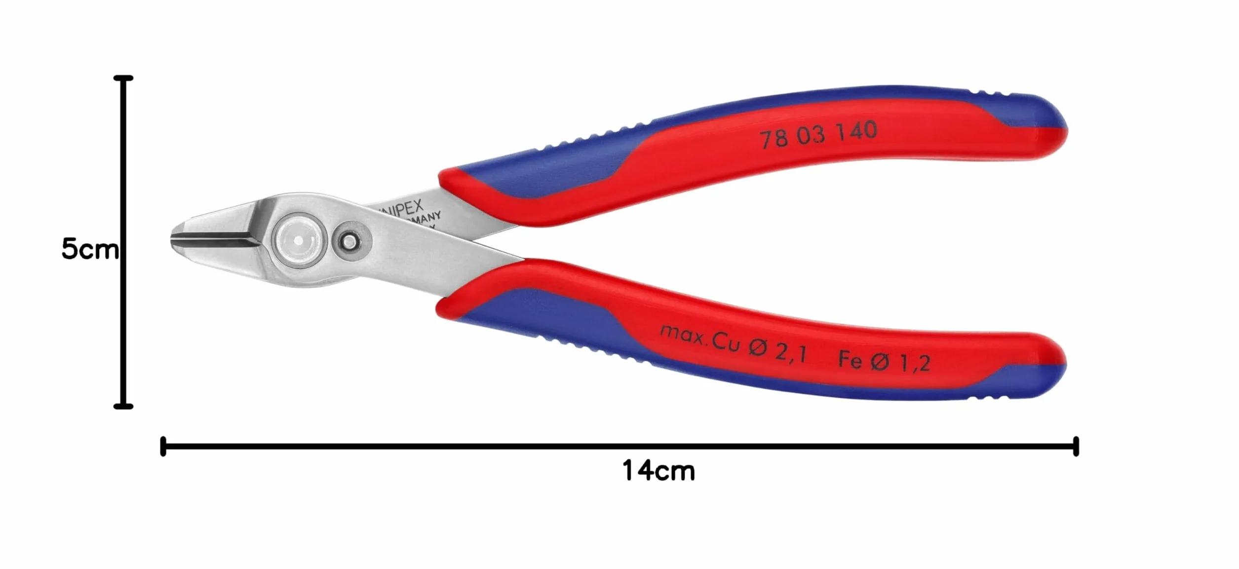 KNIPEX Electronic Super Knips XL avec poignées multimatières 140 mm, 78 03 140