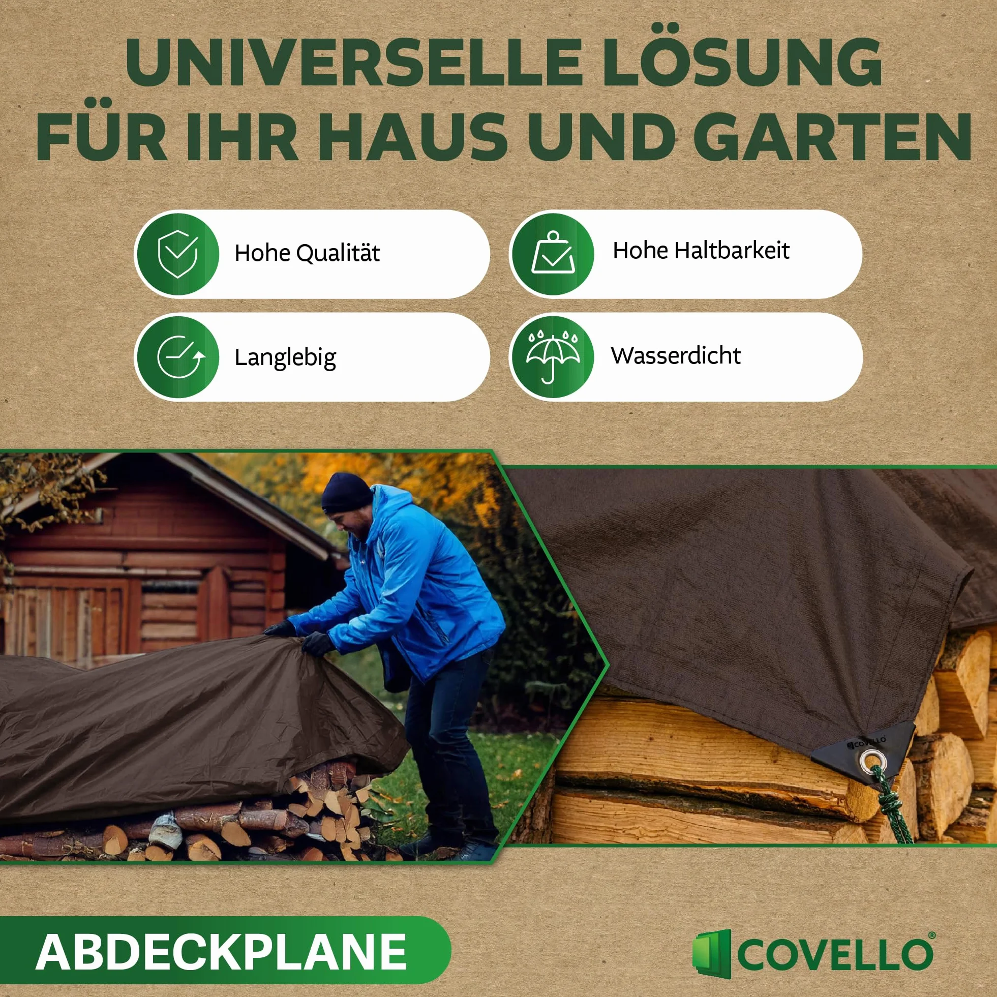 Bâche Professional Line 180g/m² | Bâche de Protection extérieure 6m x 2m | Bâches en polyéthylène avec œillets | Anti-déchirure et Protection UV | Bâches Multiusage I Large Choix de Tailles