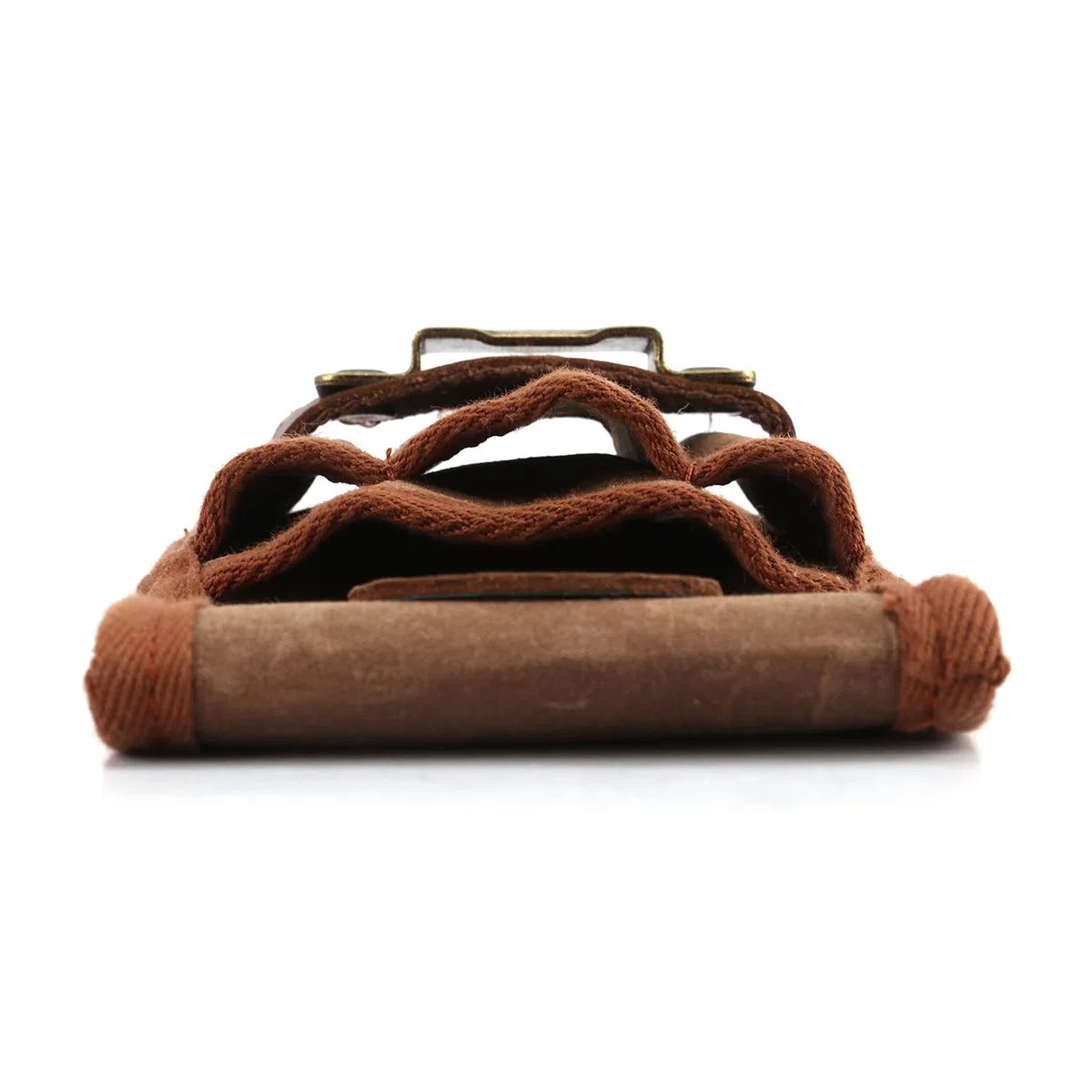 Tour de Ceinture en Toile Cirée et Cuir Outil Ceinture Holster avec Support Mètre Ruban pour Électricien Atelier Marron