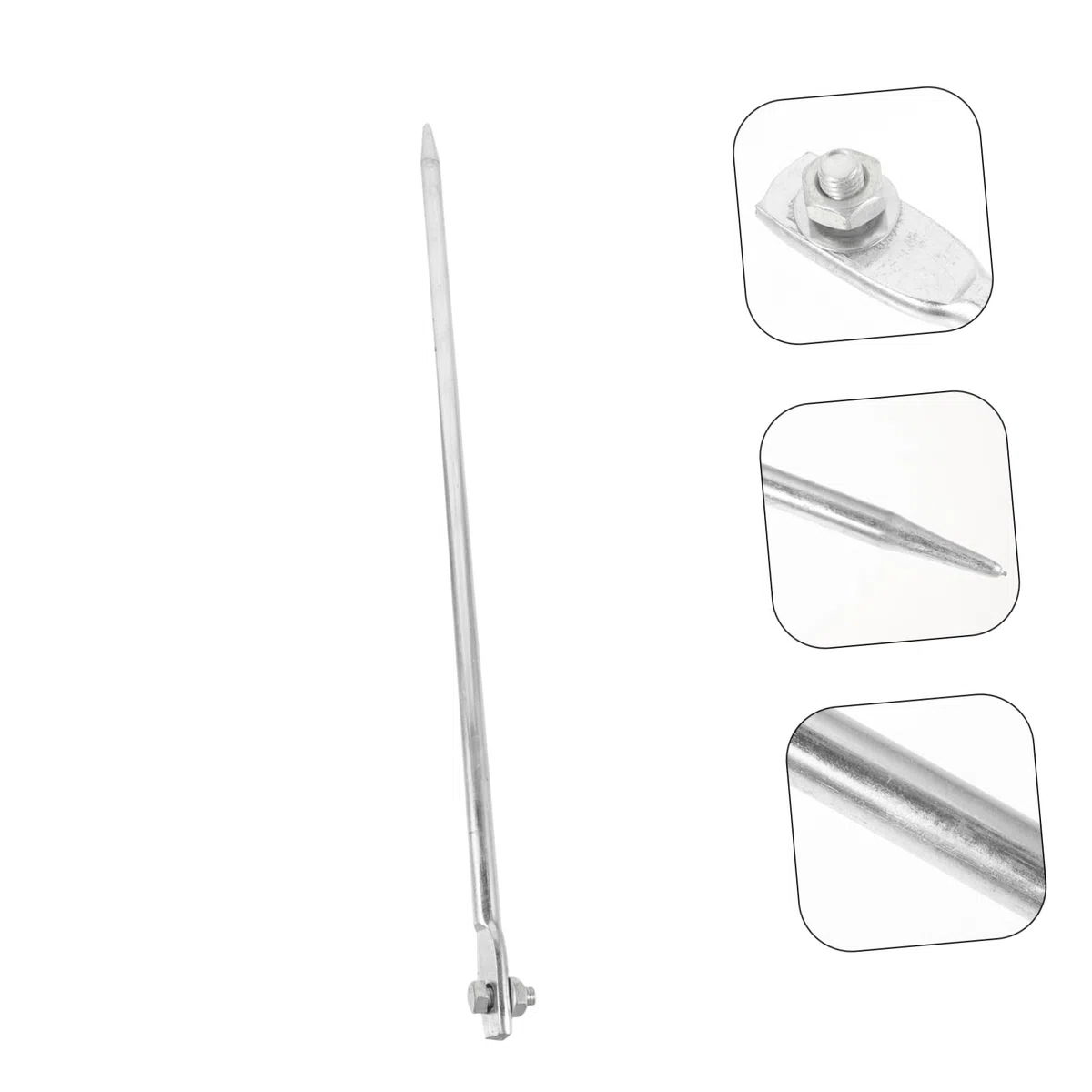 Holibanna Tige De Mise Terre Fer Galvanisé Piquet Pour Câblage Électrique Accessoire De Fixation Et Protection La Foudre Pour Installations Extérieures