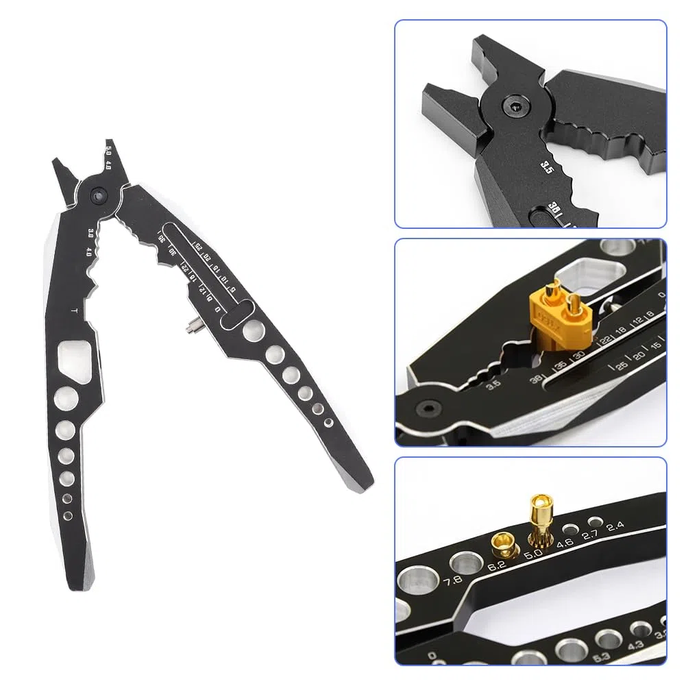 Tiiyee Amortisseurs Pince D'amortisseur, Multifonction Métalliques Noir | Tête Sphérique Clip RC Struts D'amortisseur Outil de Maintenance Voiture Télécommandée Camion Hors Route Buggy Rock Crawler